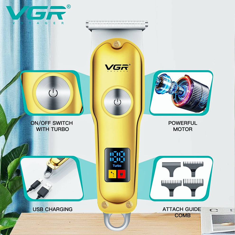 VGR V-290 Mini Hair Cutting Machine Cordless Electric Hair Clipper Professional Bald Haircut
